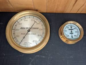 Vintage Heine Boiler Company Gauge and Smaller Gauge