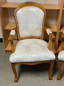 Two Beautiful French Hand Carved Wooden Armchairs