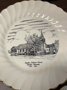 Frankoma Pottery Plates, Glyndon Lutheran Plates, McCoy Leaf