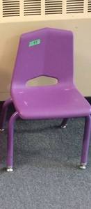Childrens Chairs, One Purple, Eight Blue