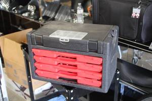 lot 207 image: WorkForce Tool Box w Hand Tools - Sockets, Wrenches, Screwdrivers, Hammer, Crescent Wrench