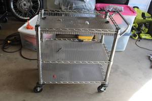 lot 202 image: Metal Wire Cart 3-tier