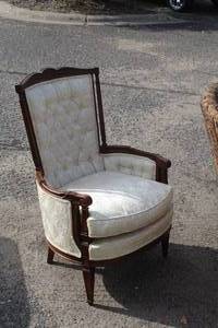 lot 222 image: Vintage WoodPadded Living Room Arm Chair