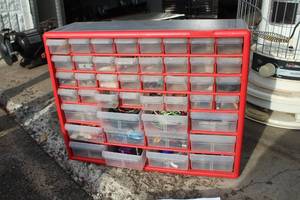 lot 285 image: Parts Organizer Cabinet w Hardware