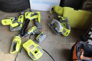 lot 310 image: Ryobi Cordless Tool Set with Carry Bag