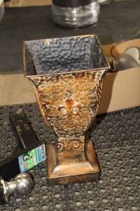 lot 343 image: Floral Metal Table Vase