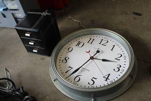 lot 398 image: Wall Clock, Leather Mini Dresser 3-drawer