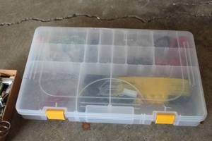 lot 503 image: Plano Tackle Box w Misc. Hardware