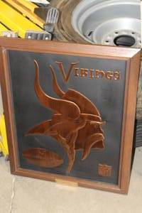 lot 576 image: Minnesota Vikings - Georgia-Wally Mickelson Framed Wall Art