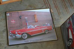 lot 583 image: 1958 Chevrolet Convertible Framed Print