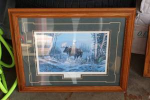 lot 592 image: On The Move by Terry Doughty Print , Wood FrameDouble MatteGlass