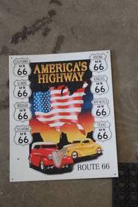 lot 619 image: Route 66 Americas Highway Metal Sign