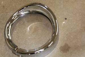 lot 732 image: Motorcycle Chrome Head Lamp Trim Ring w Visor