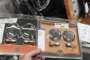 lot 773 image: Lot of (2) Harley-Davidson 69758-05 Motorcycle Bullet Front Turn Signal Trim Ring