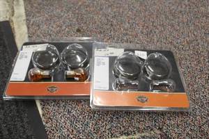 lot 753 image: Lot of (2) Harley-Davidson 69758-05 Motorcycle Bullet Front Turn Signal Trim Rings