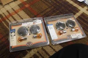 lot 767 image: Lot of (2) Harley-Davidson 69758-05 Motorcycle Bullet Front Turn Signal Trim Ring