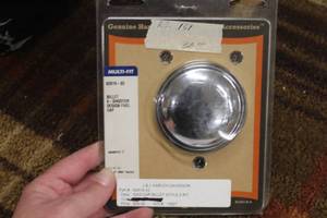 lot 762 image: Lot of (2) Harley-Davidson Motorcycle Bullet Fuel Cap, Misc. Part (in original packaging) - Billet 6-Shooter Design Fuel Cap, Misc. Part