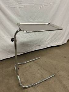 Mobile Stainless Steel Adjustable Height Mayo Stand With Removable Tray