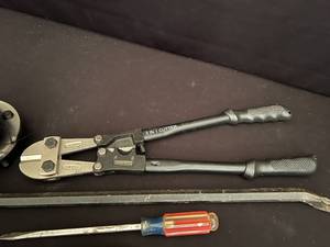 Bolt Cutter, Crowbar, Screwdrivers & More