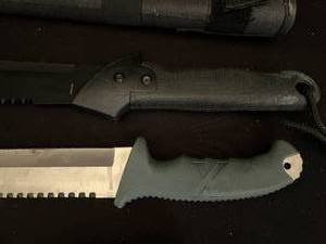 Hatchet, Machete, Gerber Knife