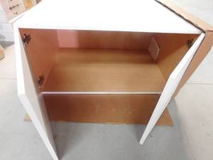 lot 5 image: New Benton white fridge wall cabinet