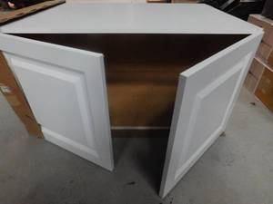 lot 7 image: New Benton white fridge wall cabinet