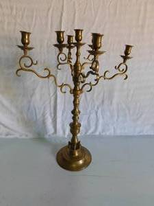 lot 206 image: Brass candlebra