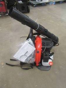 lot 810 image: ECHO 233 MPH 651 CFM 63.3cc Gas 2-Stroke Cycle Backpack Leaf Blower with Tube Throttle, PB-755ST - In Like New Condition.