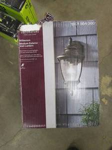 lot 754 image: HOME DECORATORS COLLECTION Wilkerson 1-Light Black Outdoor Wall Lantern Sconce (OPEN BOX)