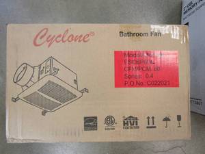 lot 797 image: CYCLONE BATHROOM FAN 80CFM MODEL ESCBP80L (OPEN BOX)