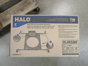 lot 850 image: HALO HL 4 in. Mounting Frame for Round and Square Canless Recessed Fixtures (6-Pack) (OPEN BOX)