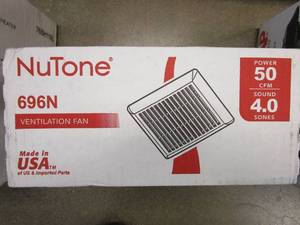 lot 854 image: BROAN NUTONE 50 CFM CeilingWall Mount Bathroom Exhaust Fan (OPEN BOX)