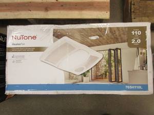 lot 855 image: BROAN NUTONE 110 CFM Ceiling Bathroom Exhaust Fan with Light and 1500-Watt Heater (OPEN BOX)
