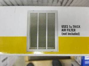 lot 878 image: EVERBILT 14 in. x 20 in. Steel Return Air Filter Grille in White (OPEN BOX)