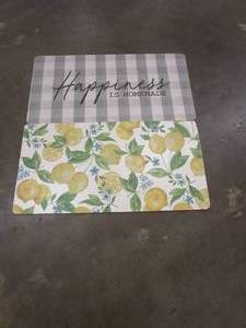 lot 726 image: 2 Pack - 20 in x 39 in Comfort Mats (HAPPINESS & LEMONS)