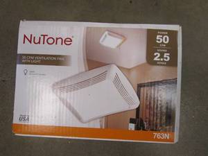 lot 788 image: BROAN NUTONE 50 CFM Ceiling Bathroom Exhaust Fan with Light (OPEN BOX)