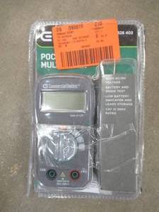 lot 945 image: Commercial Electric Digital Multimeter 300V - Like New