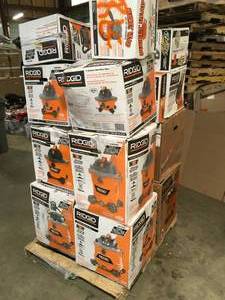 Pallet of Assorted Ridgid WetDry Shop Vacs Various Models and Conditions  Customer Returns See Terms on Auction