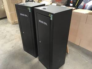 Lot of 2  STACK-ON 18-Gun Key Lock Security Cabinet, Black Customer Returns See Terms on Auction