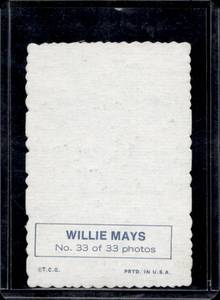 lot 1 image: 1969 Topps Deckle Edge Willie Mays #33