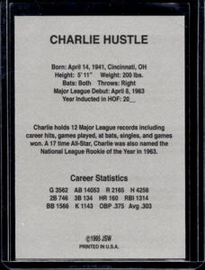 lot 3 image: 1995 Pete Rose Charlie Hustle Autograph Card