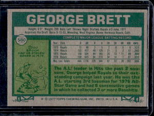 lot 11 image: 1977 Topps George Brett #580