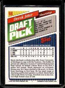 lot 34 image: 1993 Topps Derek Jeter Rookie #98