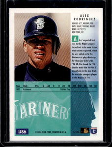 lot 36 image: 1994 Fleer Update Alex Rodriguez Rookie #U86