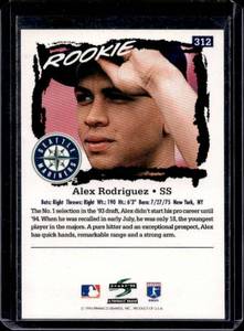 lot 37 image: 1995 Score Alex Rodriguez Rookie #312