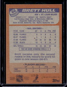 lot 101 image: 1988 Topps Brett Hull Rookie #66