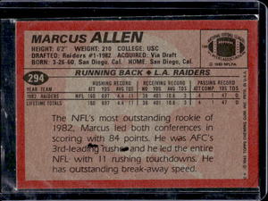 lot 120 image: 1983 Topps Marcus Allen Rookie #294