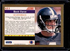lot 125 image: 1991 Score Brett Favre Rookie #611