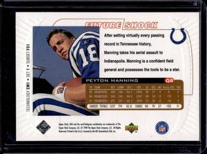 lot 128 image: 1998 UD3 Peyton Manning Rookie #1