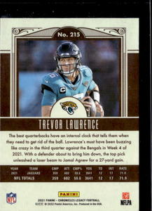 lot 55 image: 2021 Legacy Trevor Lawrence Rookie #215